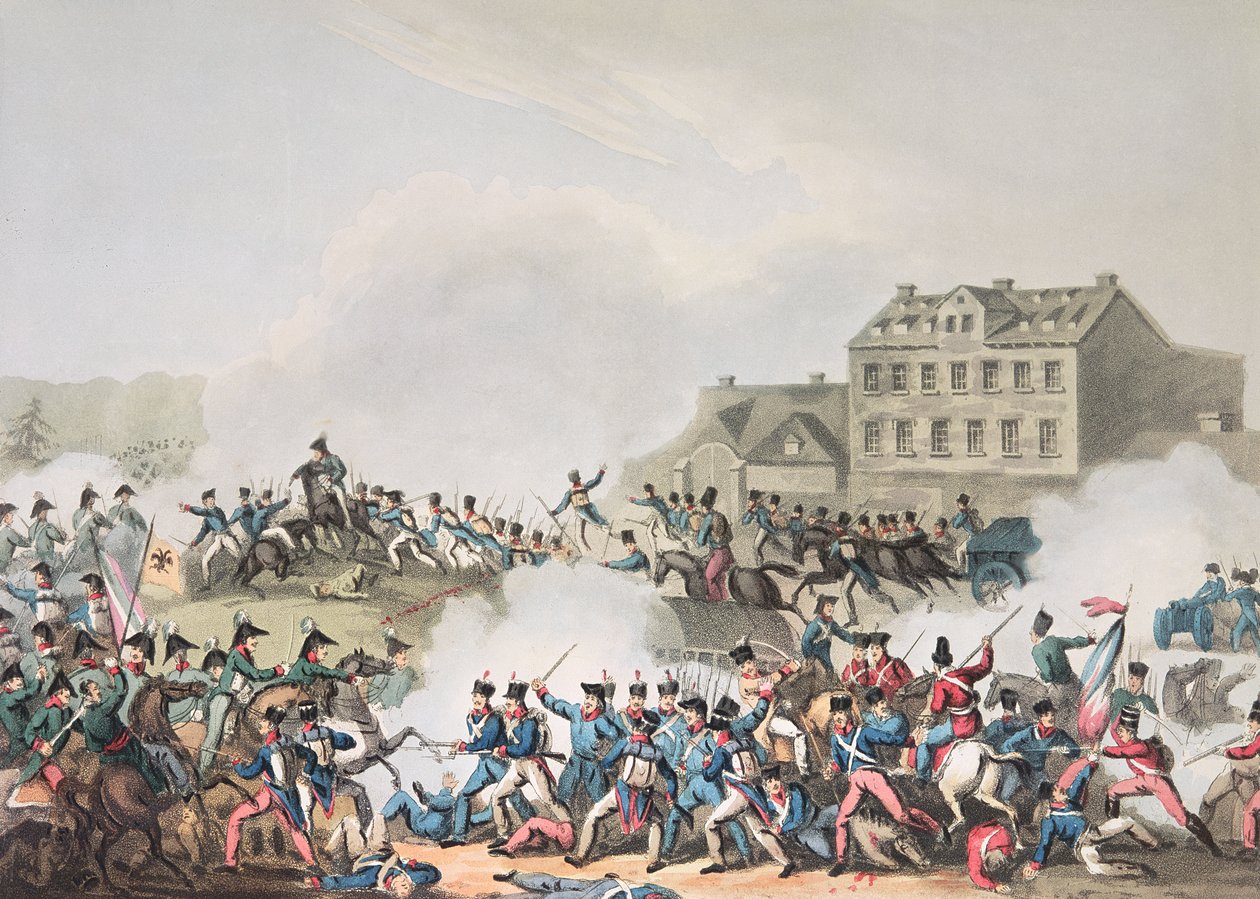معركة لايبسيك (لايبزيغ) ، 19 أكتوبر 1813: محفور من قبل كلارك ، مائي بواسطة M. Dubourg (aquatint) بواسطة وليام هيث