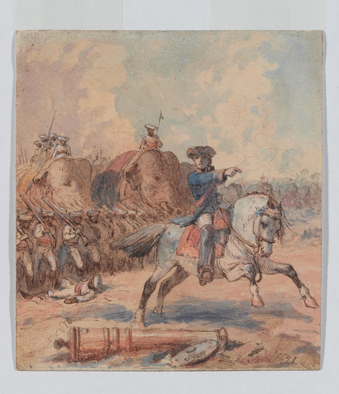Clive at Plassey (1757) ، حوالي 1821 (ألوان مائية وحبر) بواسطة وليام هيث