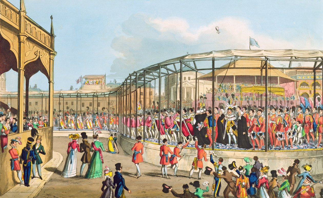 موكب تتويج جورج الرابع ، 1821 (أكواتينت) بواسطة وليام هيث