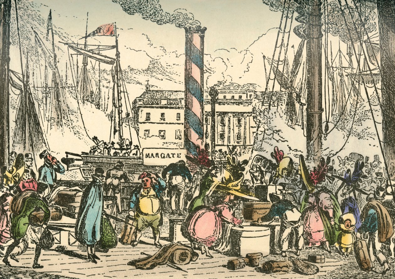 الحصول على متن حزمة البخار Margate في London Bridges Wharf ، 1838 بواسطة وليام هيث