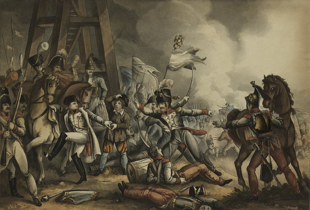 Sauve qui peut ، أو كل شخص لنفسه ، aquatint بواسطة Thomas Sutherland (1785-1838) ، نشره James Jenkins ، 1 مايو 1816 (ألوان مائية) بواسطة وليام هيث