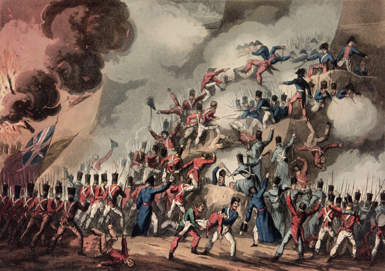 اقتحام القديس سيباستيان ، 31 أغسطس 1813 ، منقوش بواسطة توماس ساذرلاند (BC1785) بواسطة وليام هيث
