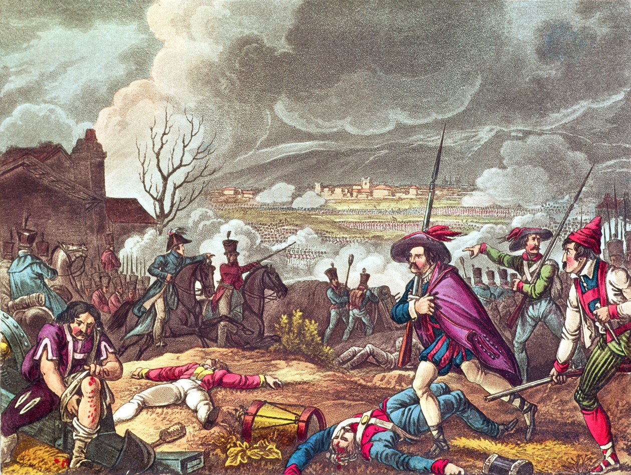 معركة تولوز ، 10 أبريل 1814 ، محفورة بواسطة JCStadler (fl. 1780-1812) (aquatint) بواسطة وليام هيث