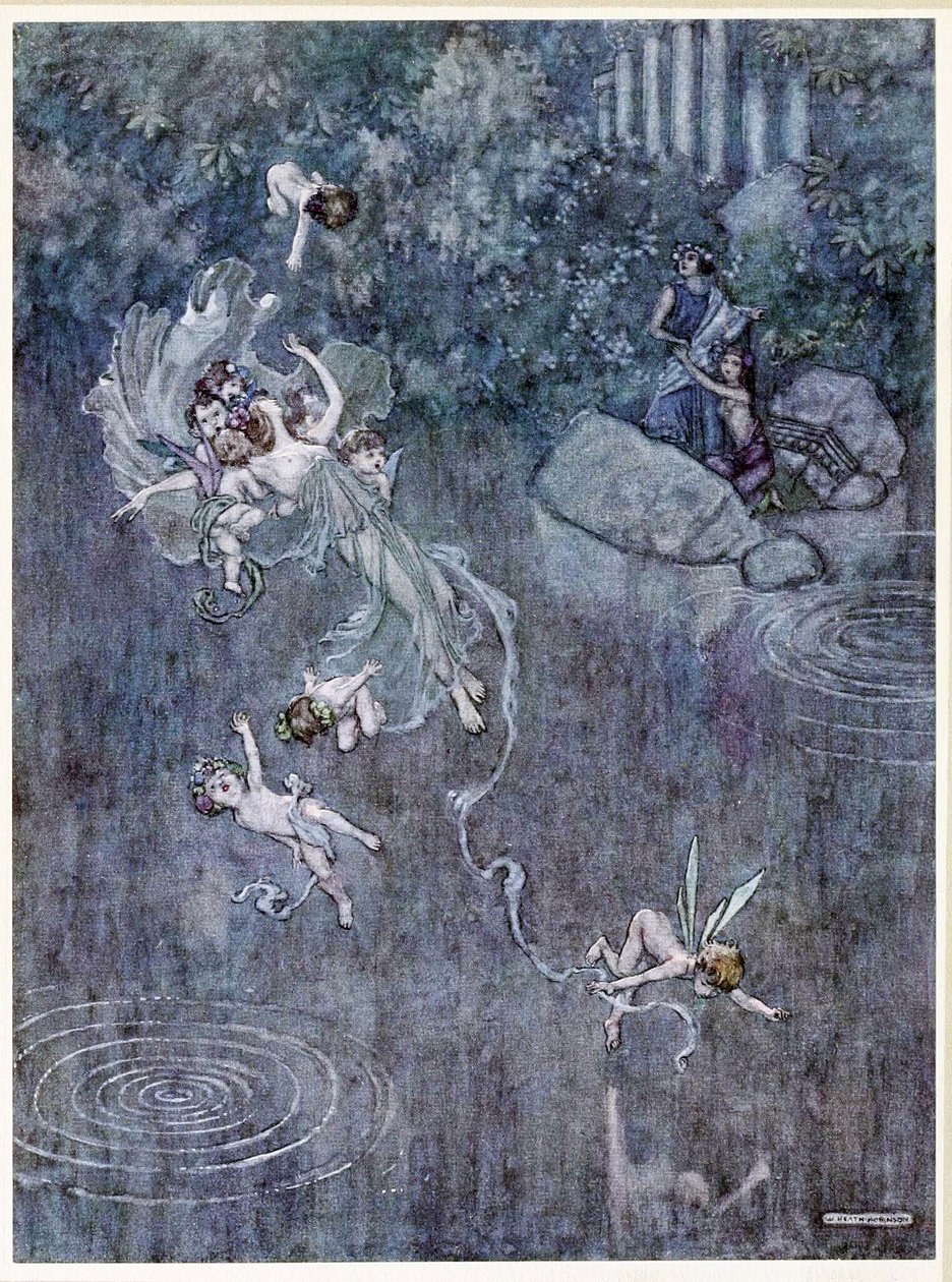 أوبيرون: واجعله مع Aegle عادل يكسر إيمانه ، من ، حلم ليلة منتصف الصيف ، حانة. 1914 بواسطة وليام هيث روبنسون