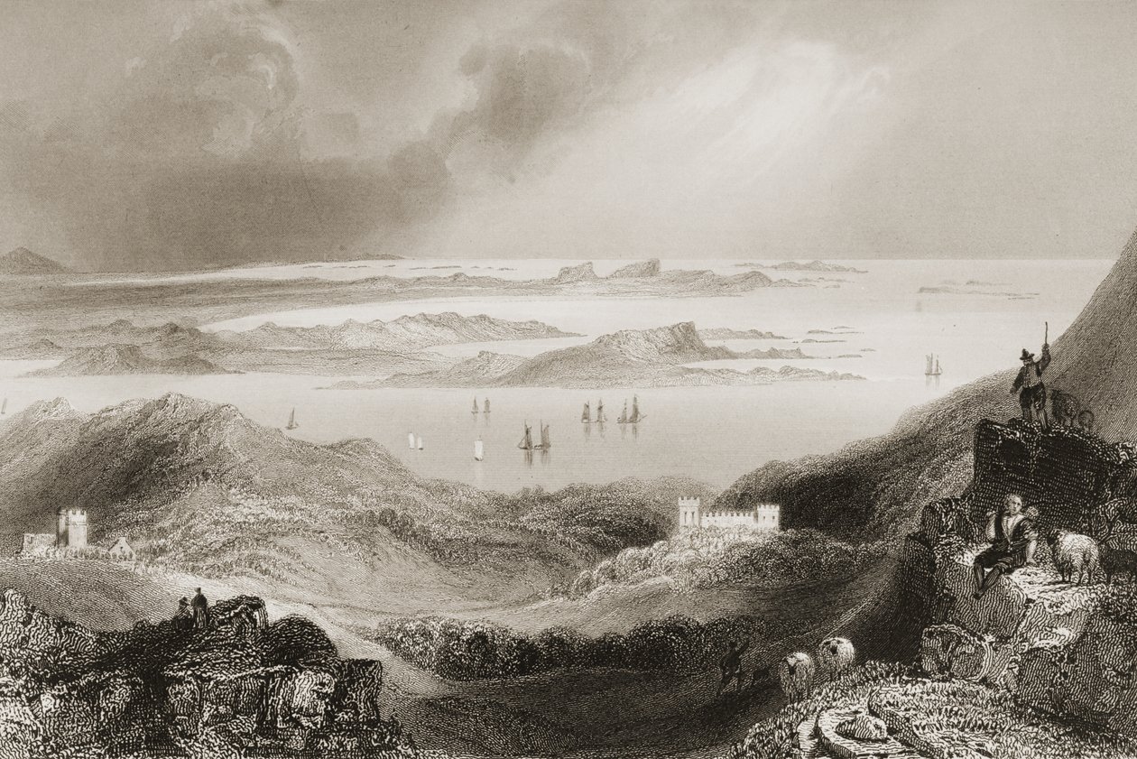 قلعة كليفدن ، كونيمارا ، مقاطعة غالواي ، من "مشهد وآثار أيرلندا" لجورج فيرت ، 1860 بواسطة وليام هنري بارتليت