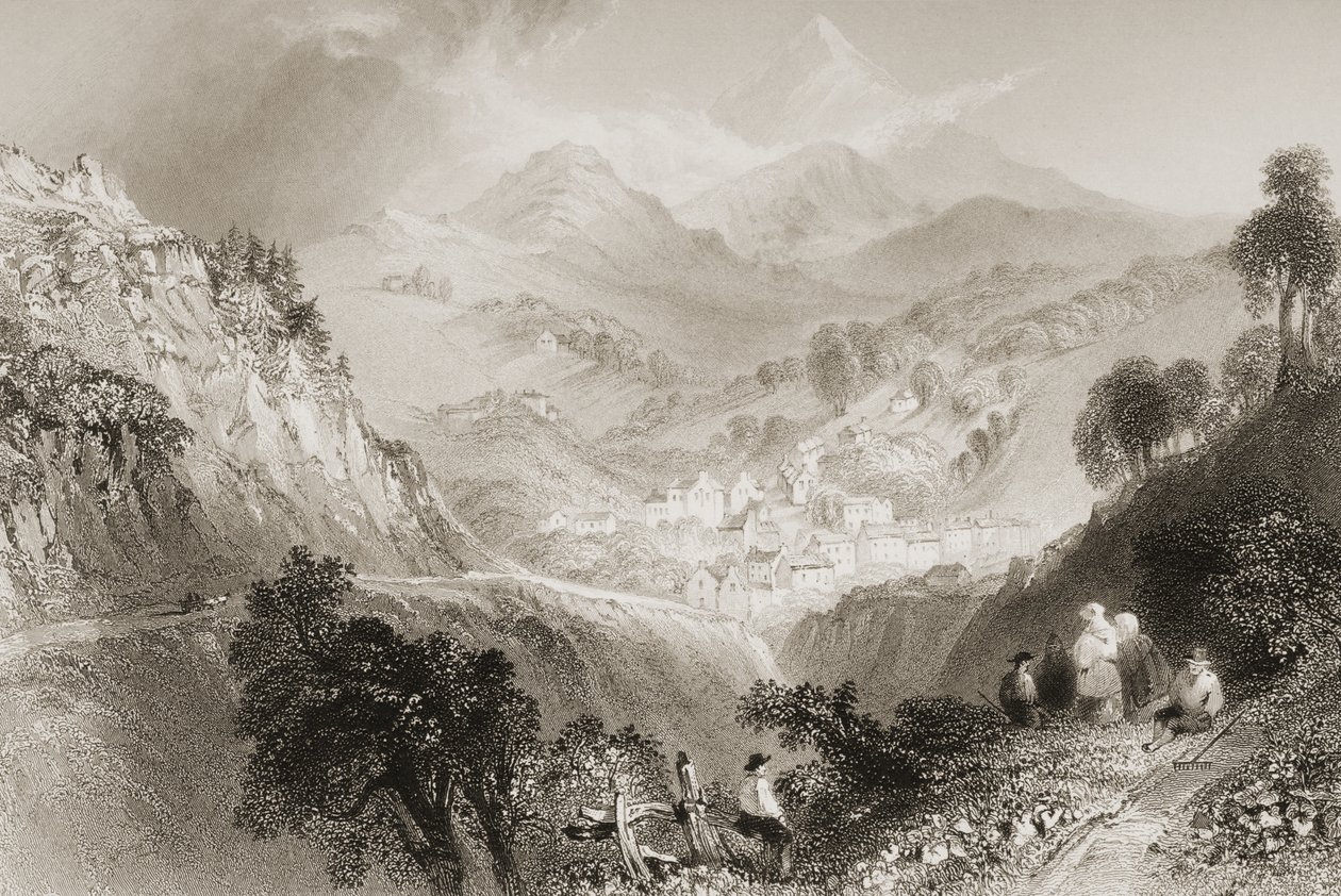 Enniskerry ، مقاطعة ويكلو ، من "مشهد وآثار أيرلندا" بقلم جورج فيرت ، 1860 بواسطة وليام هنري بارتليت