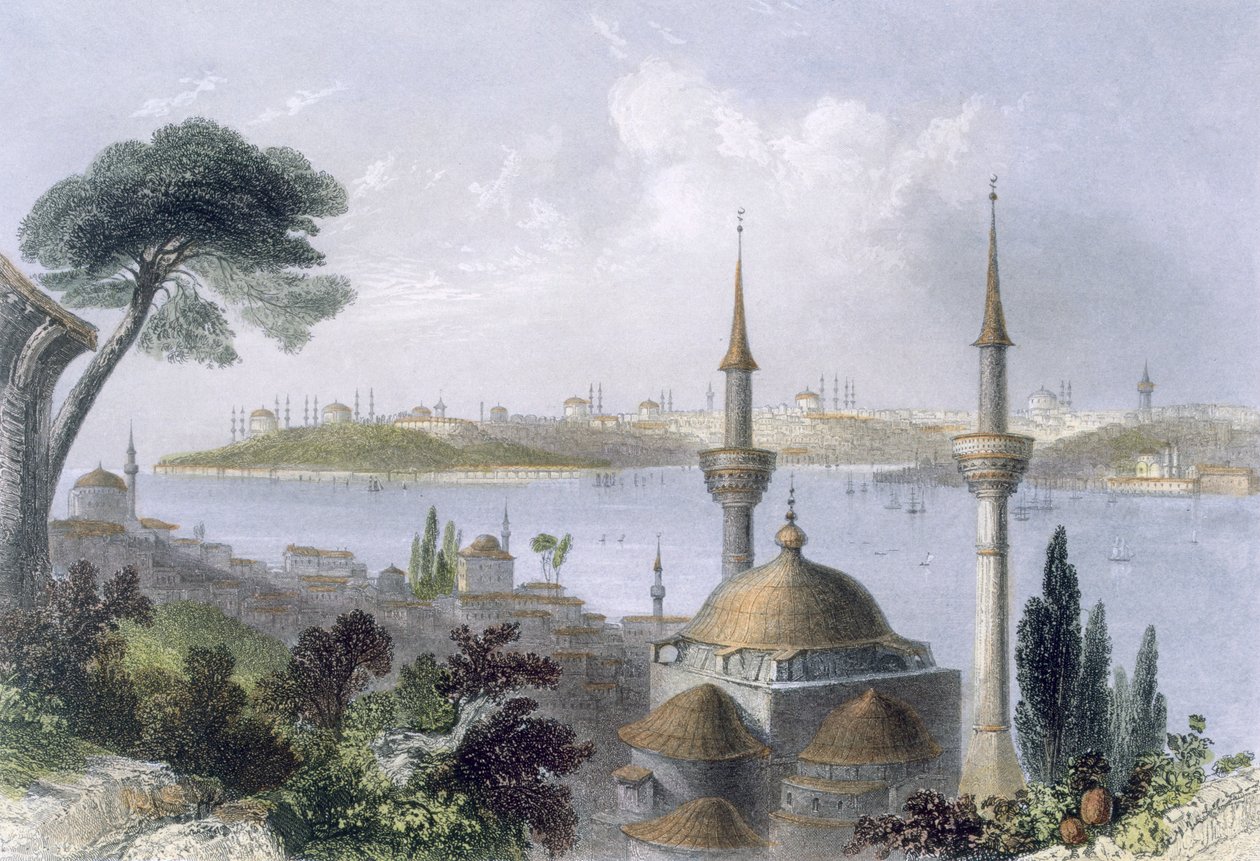 منظر عام للقسطنطينية من سكوتاري عام 1850. بواسطة وليام هنري بارتليت