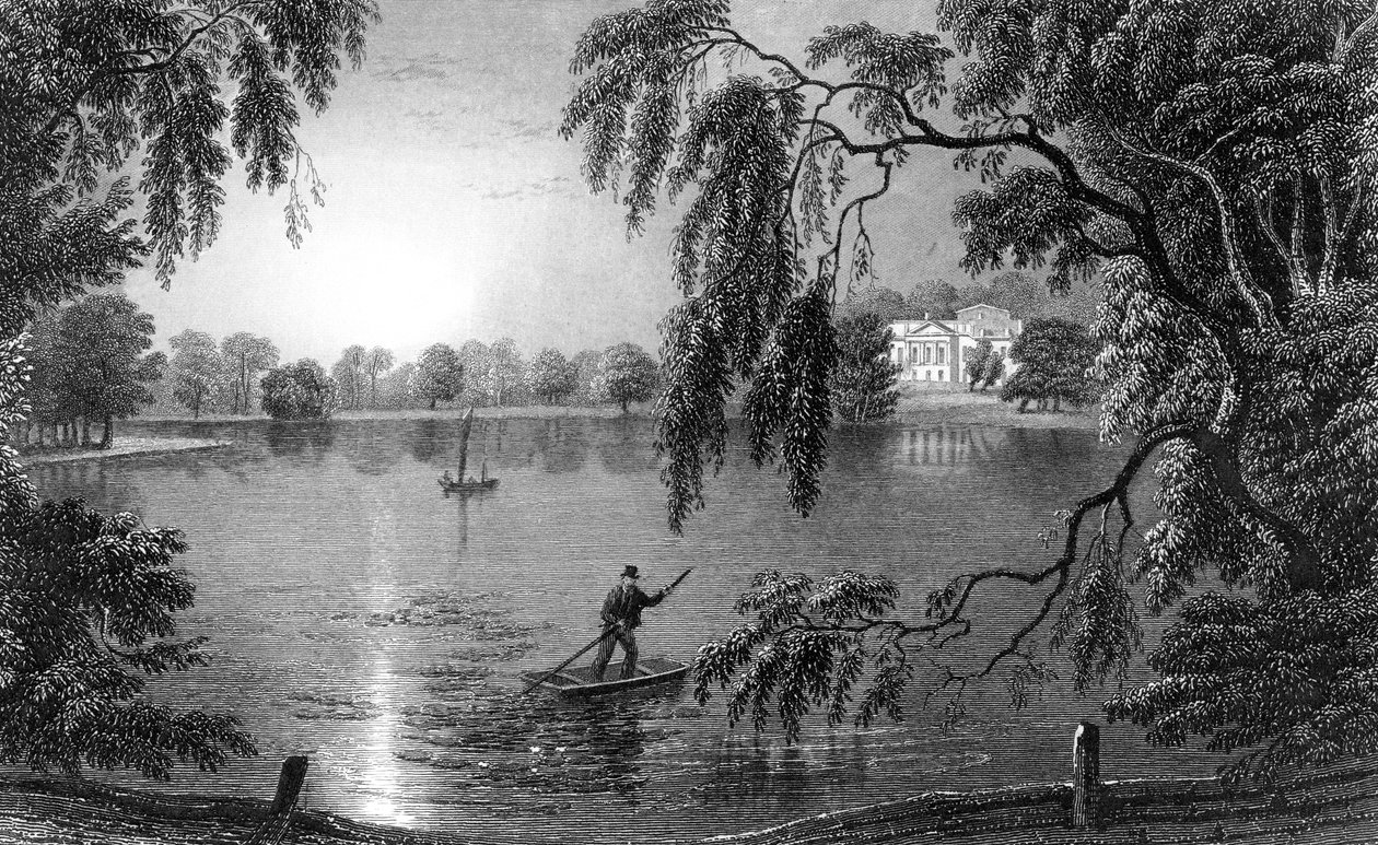 قاعة جوسفيلد ، من طريق ويذرزفيلد ، إسكس ، نقشها تشارلز موترام ، 1833 بواسطة وليام هنري بارتليت