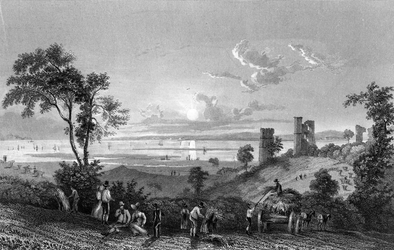 قلعة هادلي ، إسيكس ، تتطلع نحو Sheerness ، محفورة بواسطة William Watkins ، 1835 بواسطة وليام هنري بارتليت