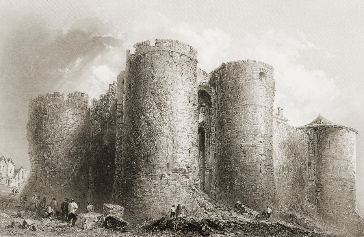قلعة الملك جون ، ليميريك ، أيرلندا ، من "مشهد وآثار أيرلندا" لجورج Virtue ، 1860s بواسطة وليام هنري بارتليت