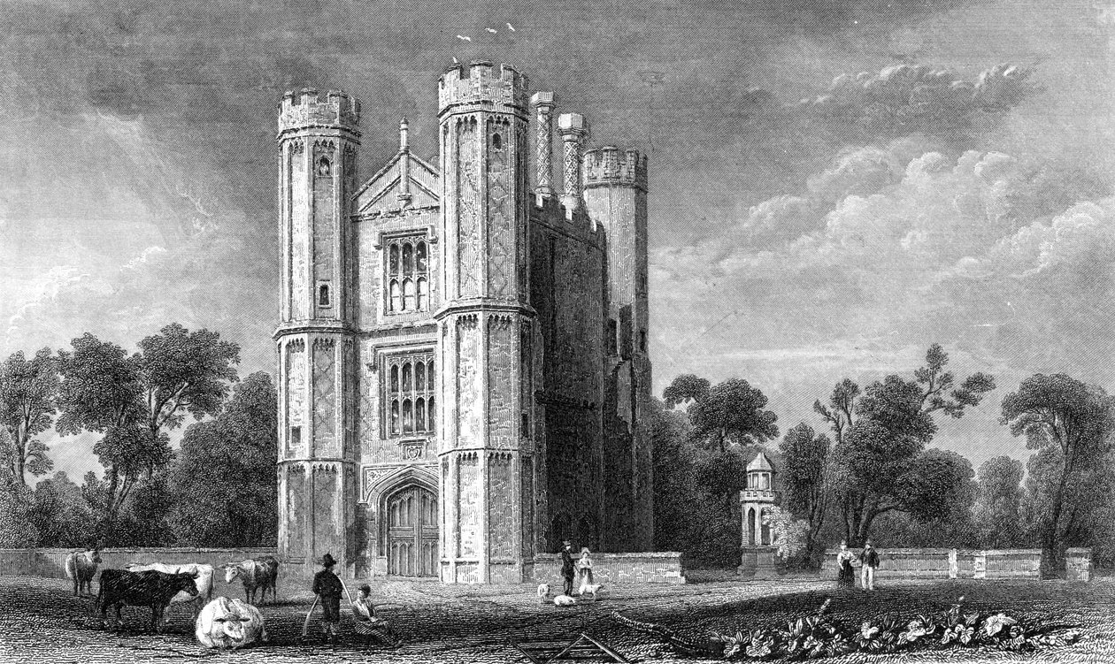 Leighs Priory ، Essex ، منقوش بواسطة E. Young ، 1832 بواسطة وليام هنري بارتليت