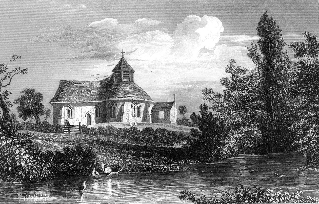 كنيسة Maplestead الصغيرة ، Essex ، نقشها Henry Wallis ، 1832 بواسطة وليام هنري بارتليت