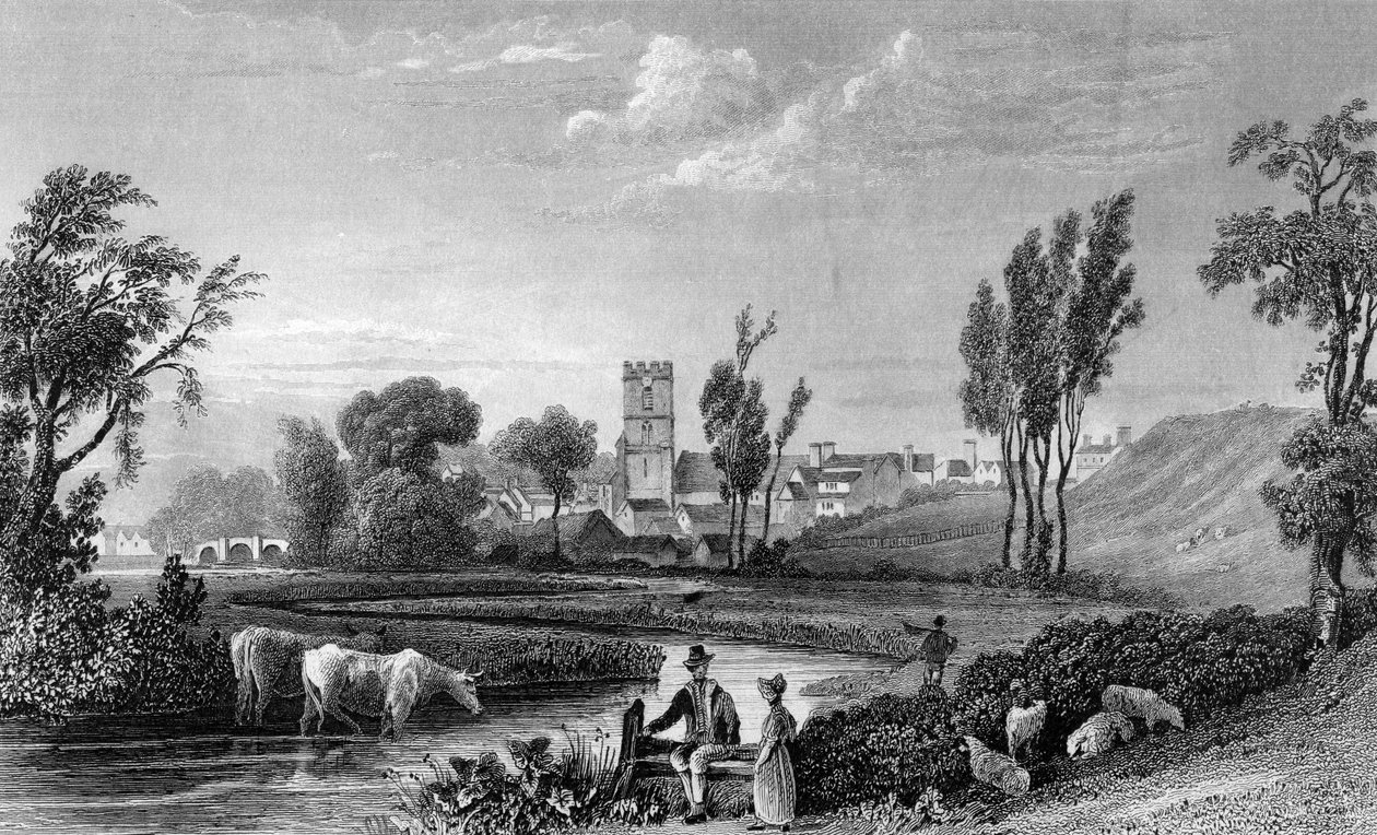 المحطة الرومانية في شيبينغ هيل ، ويثام ، إسيكس ، محفورة بقلم ويليام تومبلسون ، 1832 بواسطة وليام هنري بارتليت