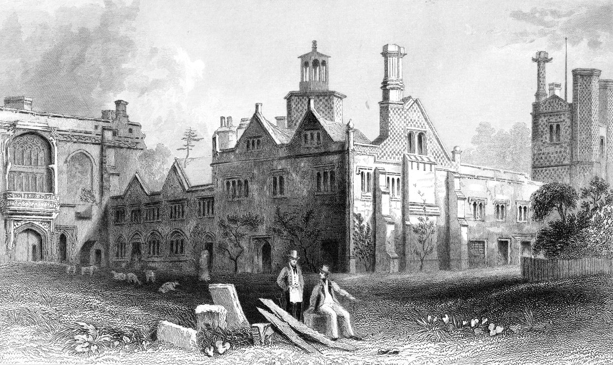 دير سانت أوسيث ، إسيكس ، نقش جون روجرز ، 1832 بواسطة وليام هنري بارتليت
