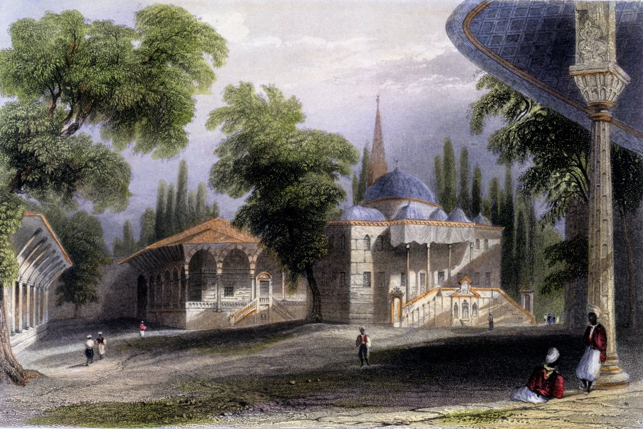 المحكمة الثالثة في سراي باونو ، 1850 (ألوان مائية) بواسطة وليام هنري بارتليت