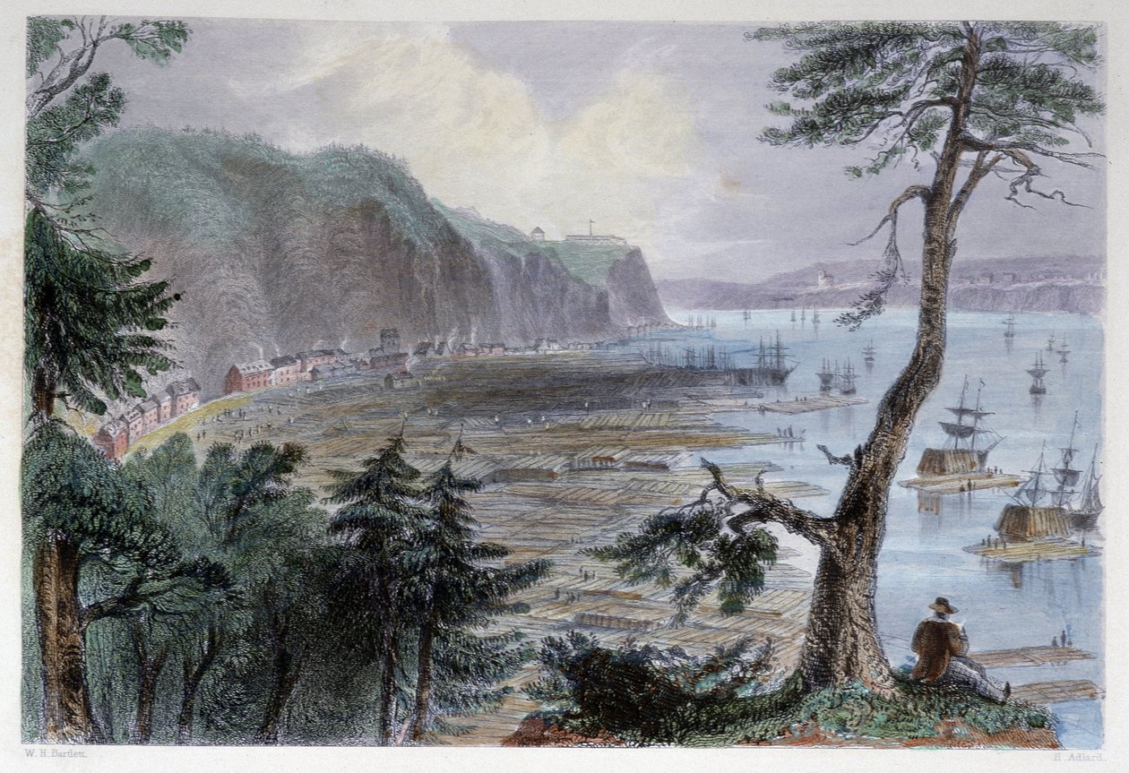 Timber Déposition près de Québec - في "" المشهد الكندي المصور "بقلم بارتليت دبليو إتش. بواسطة وليام هنري بارتليت