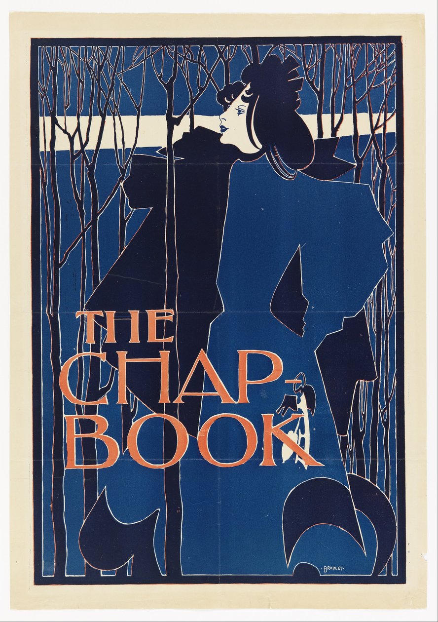 السيدة الزرقاء ، ملصق The Chap-Book بواسطة وليام هنري برادلي