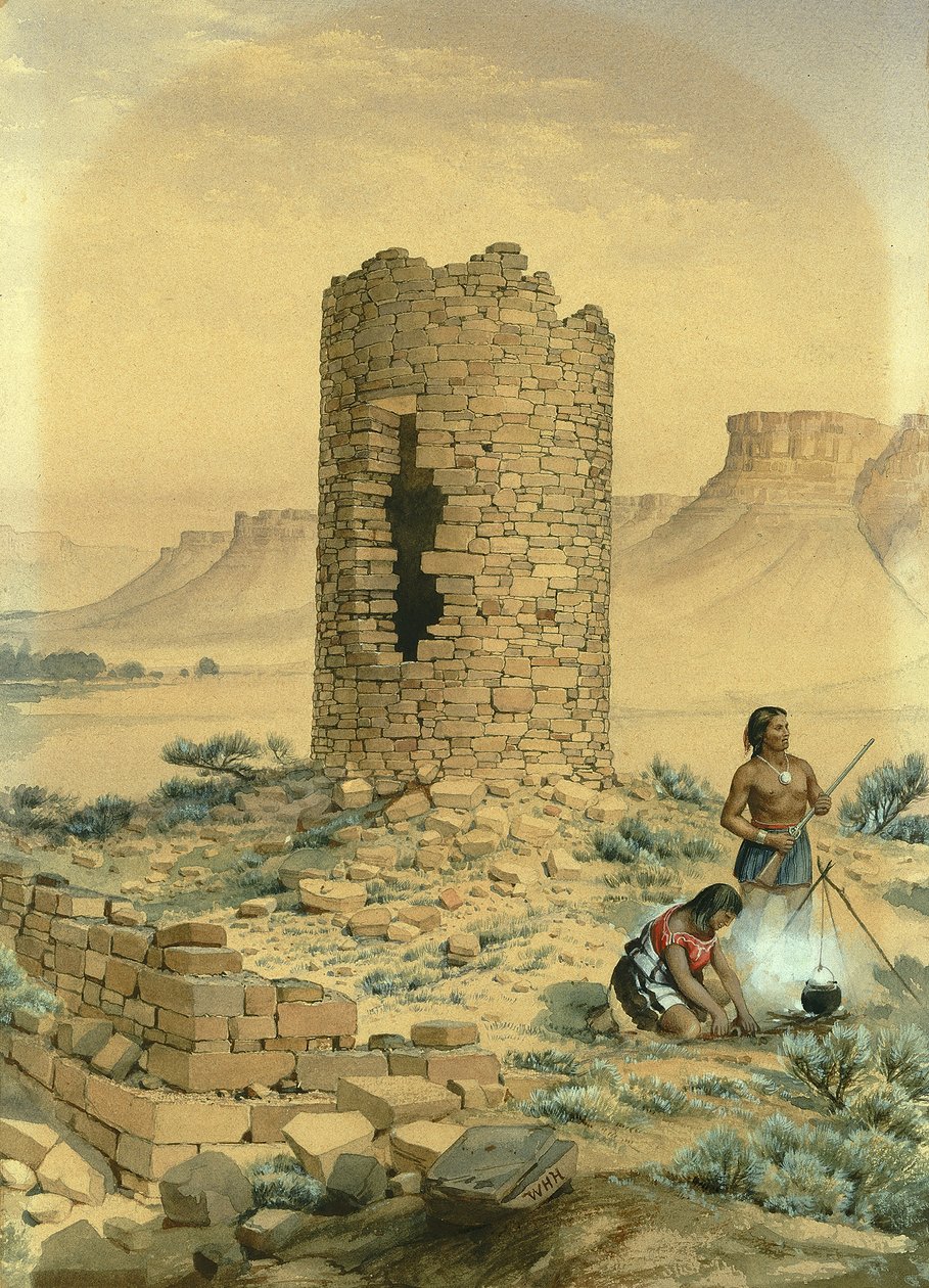 برج الحجر القديم المستدير ، 1875. بواسطة وليام هنري هولمز