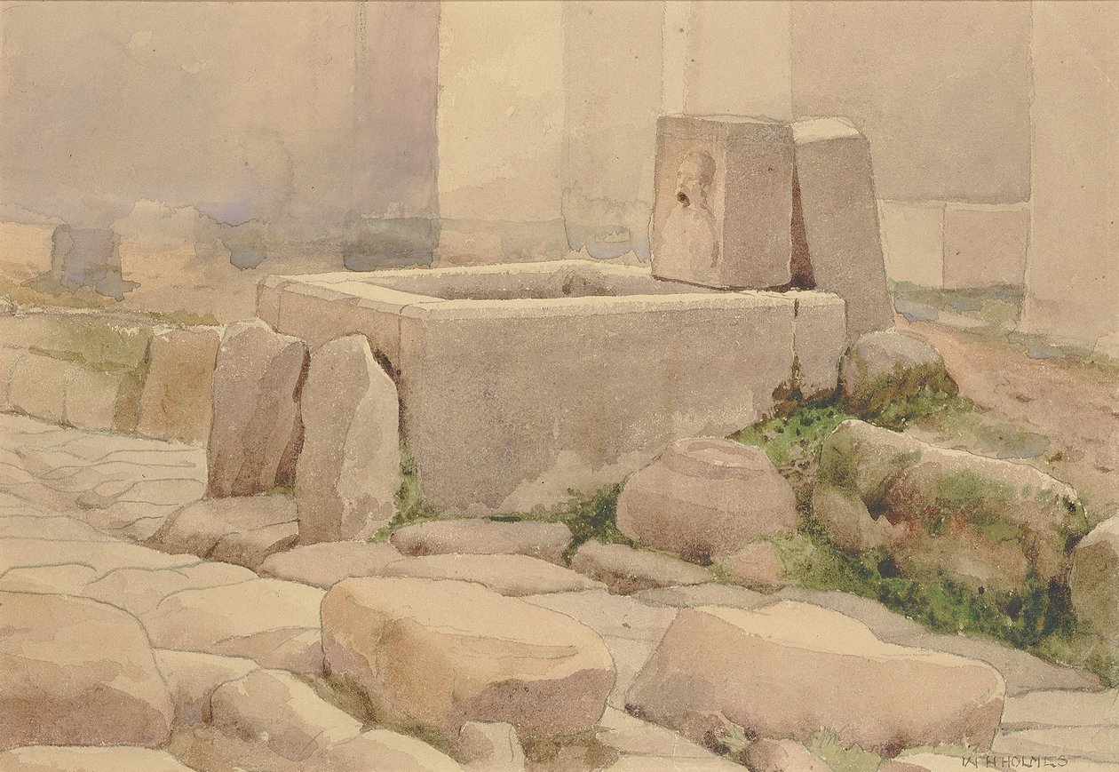 نافورة بومبيان وحوض حصان 1880. بواسطة وليام هنري هولمز