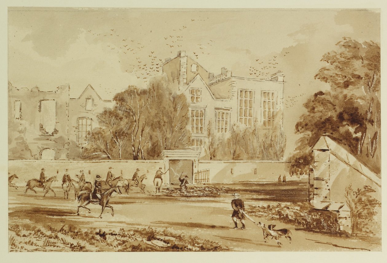 Hardwick Old Hall (watercolor on paper) بواسطة وليام هنري هنت