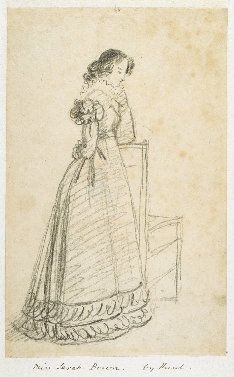 Miss Sarah Bown, later the wife of Sir Joseph Paxton (pencil on paper) بواسطة وليام هنري هنت