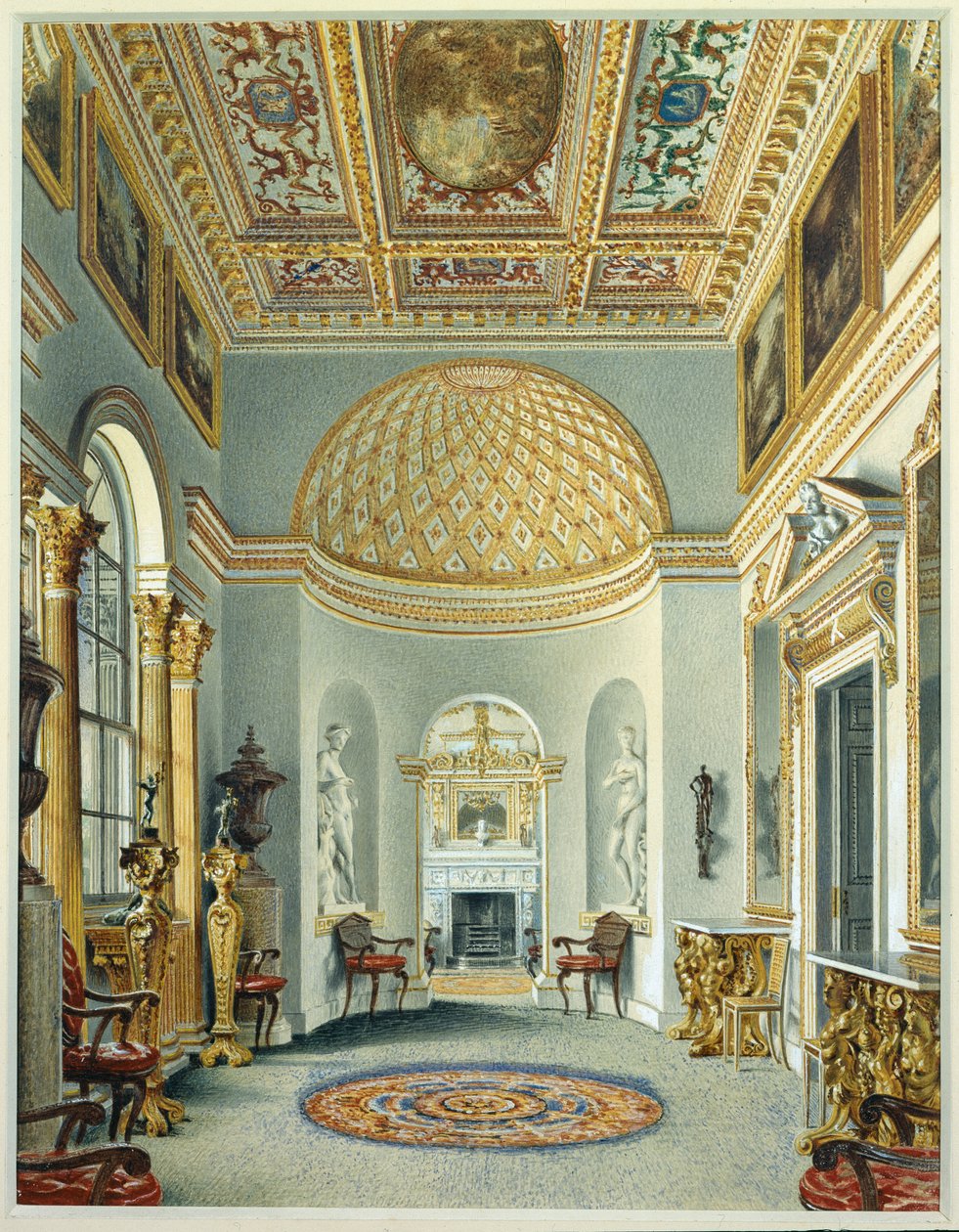 The Gallery, Chiswick House (watercolor on paper) بواسطة وليام هنري هنت