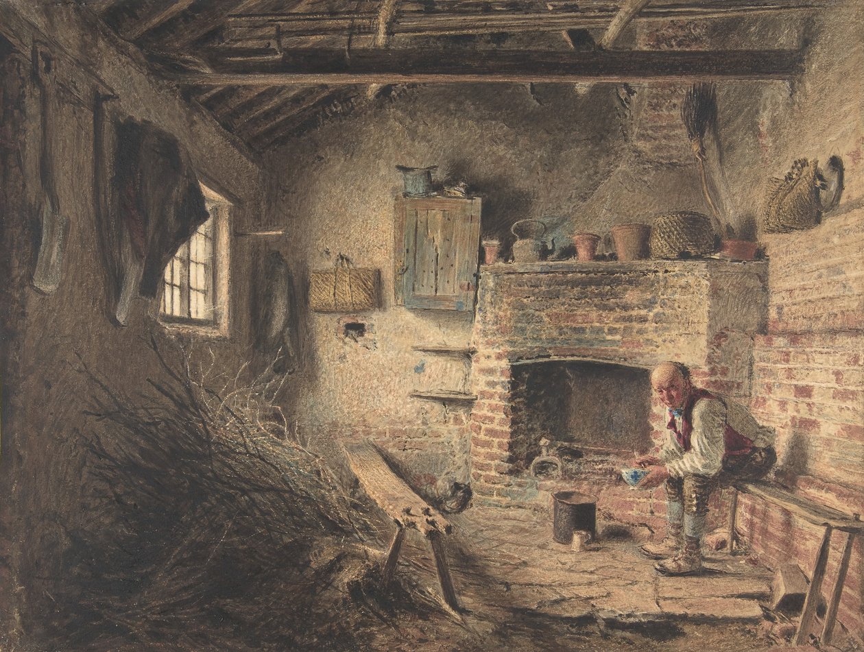 إفطار الحطاب وجبة The Twig Gatherer's ، كاليفورنيا. 1832-34. بواسطة وليام هنري هنت