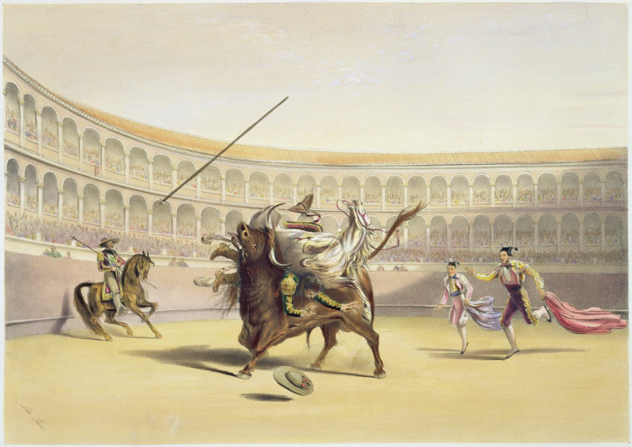 The Bull Tossing the Picador and Horse ، 1865 بواسطة وليام هنري ليك برايس