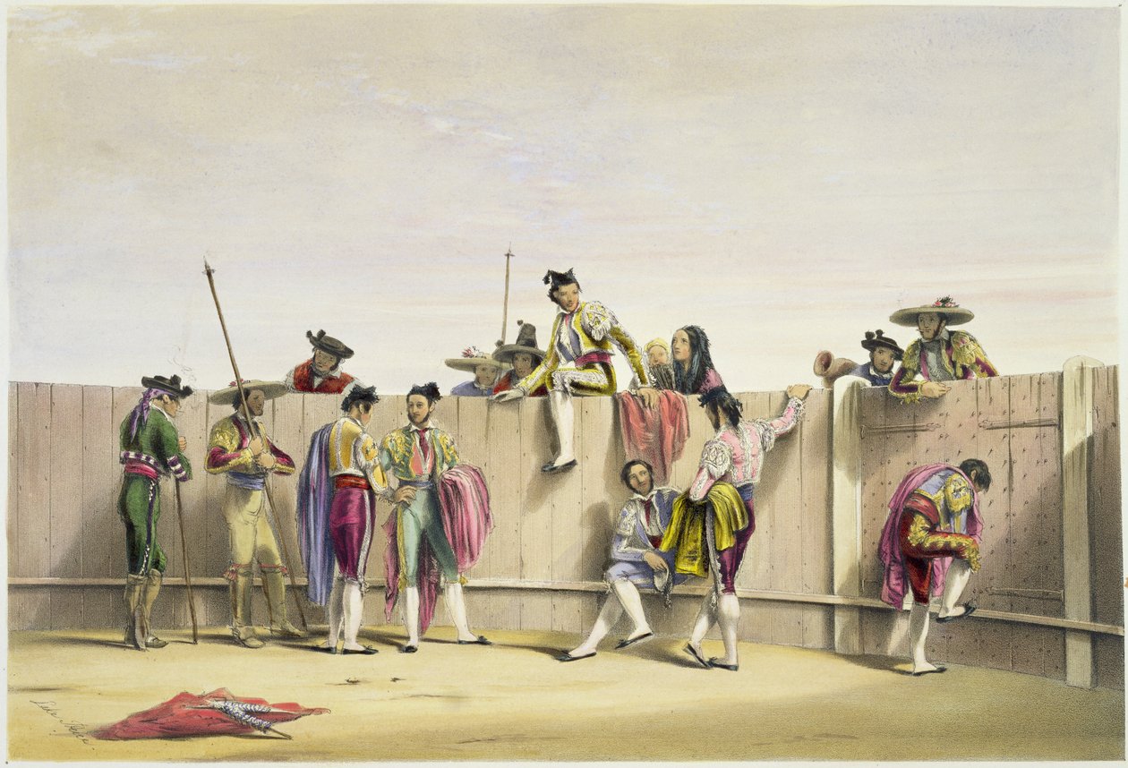 توريروس يتراجع بين الثيران ، 1865 بواسطة وليام هنري ليك برايس