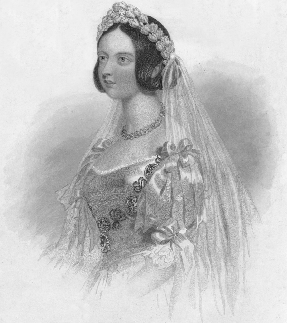 الملكة في فستان زفافها ، 1840. بواسطة وليام هنري موت