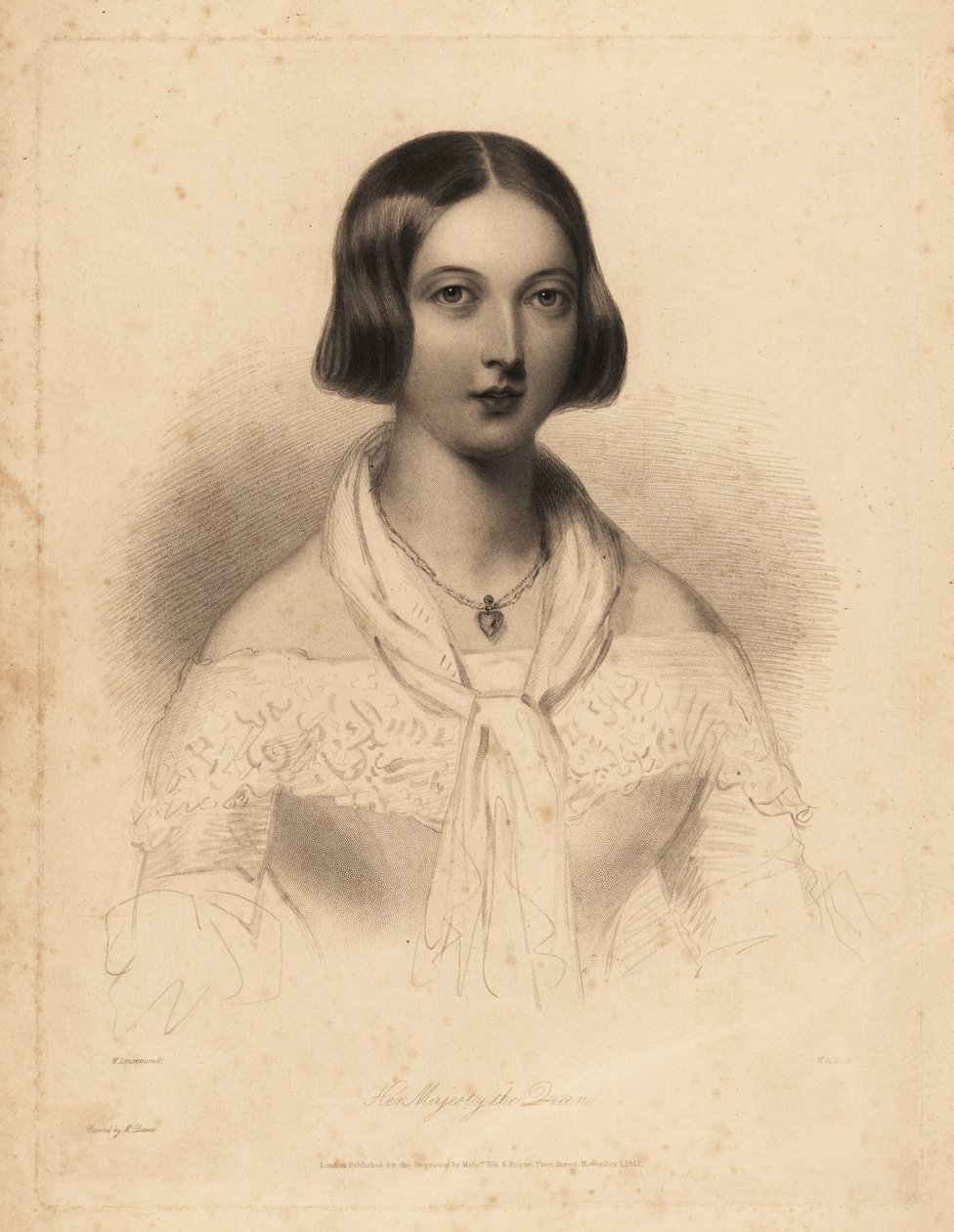 الملكة فيكتوريا الشابة ، أوائل العشرينات. نقش على الصلب بواسطة William Henry Mote بعد رسم توضيحي لـ William Drummond من Charles Heath