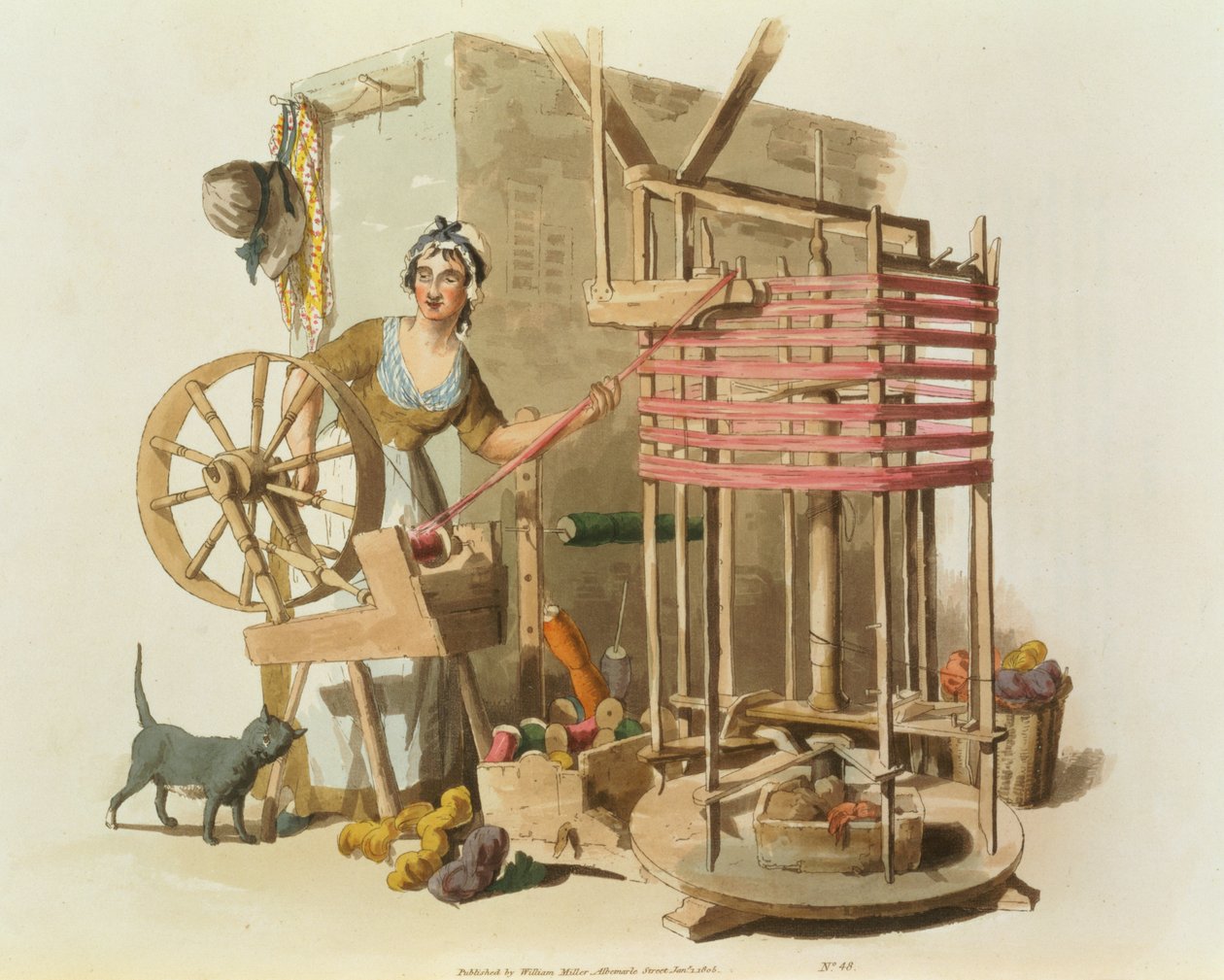 إمرأة صوف Skeiner ، محفورة من قبل الفنان ، 1808 (أكواتينت) بواسطة وليام هنري باين