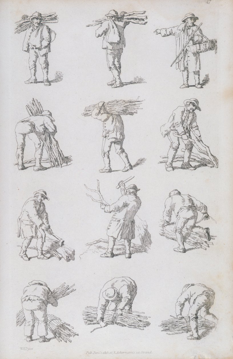 رسم توضيحي من "نقوش الأشكال الريفية: لتزيين المناظر الطبيعية" ، 1815 بواسطة وليام هنري باين