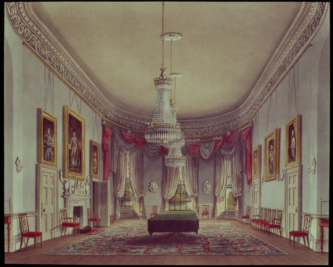 غرفة الطعام ، Frogmore من Pyne&39;s Royal Residences ، 1818 بواسطة وليام هنري باين