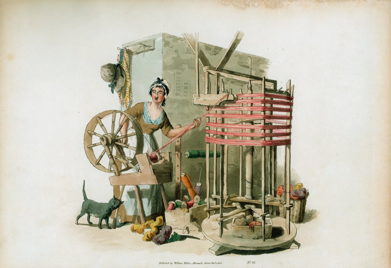The Worsted Winder ، 1805 بواسطة وليام هنري باين