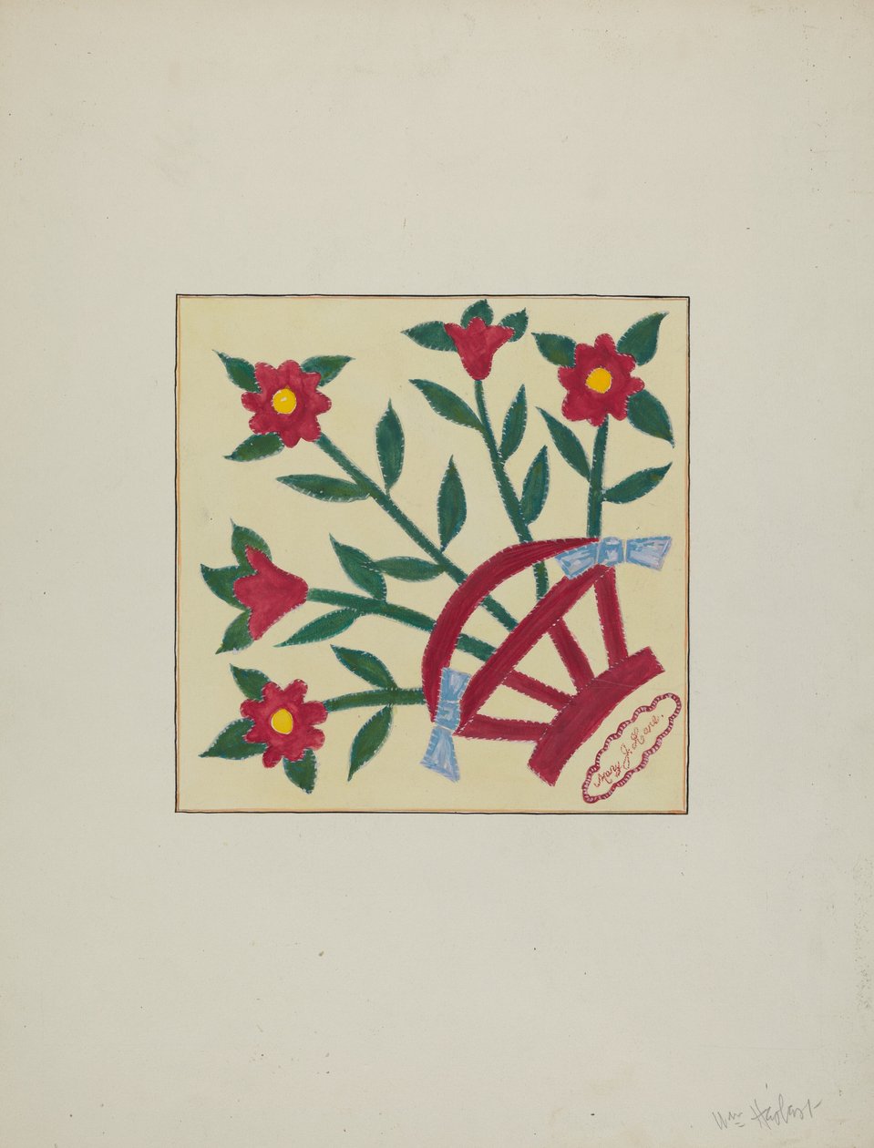 لحاف مجزأ 1 مربع ، ج. 1940. بواسطة وليام هربرت