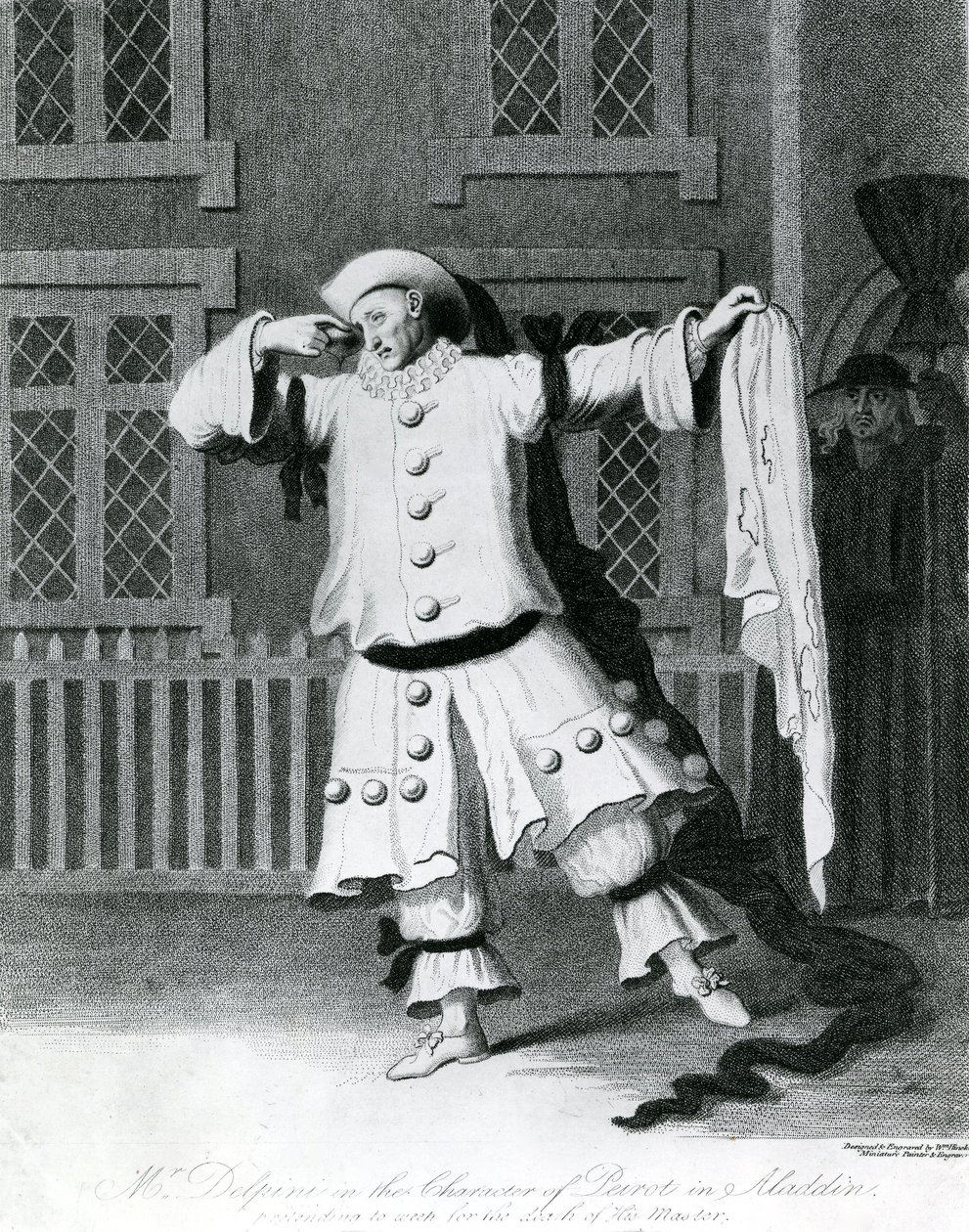 السيد دلفيني في شخصية بييرو في علاء الدين ، 1780-1790 بواسطة وليام هينكس