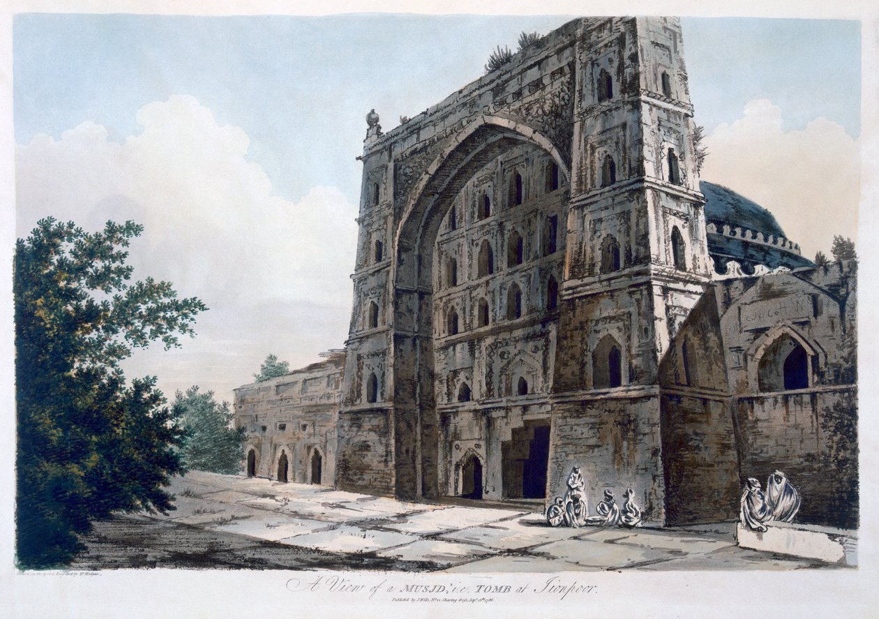 المسجد في Jaunpur ، 1786 (أكواتينت) بواسطة وليام هودجز