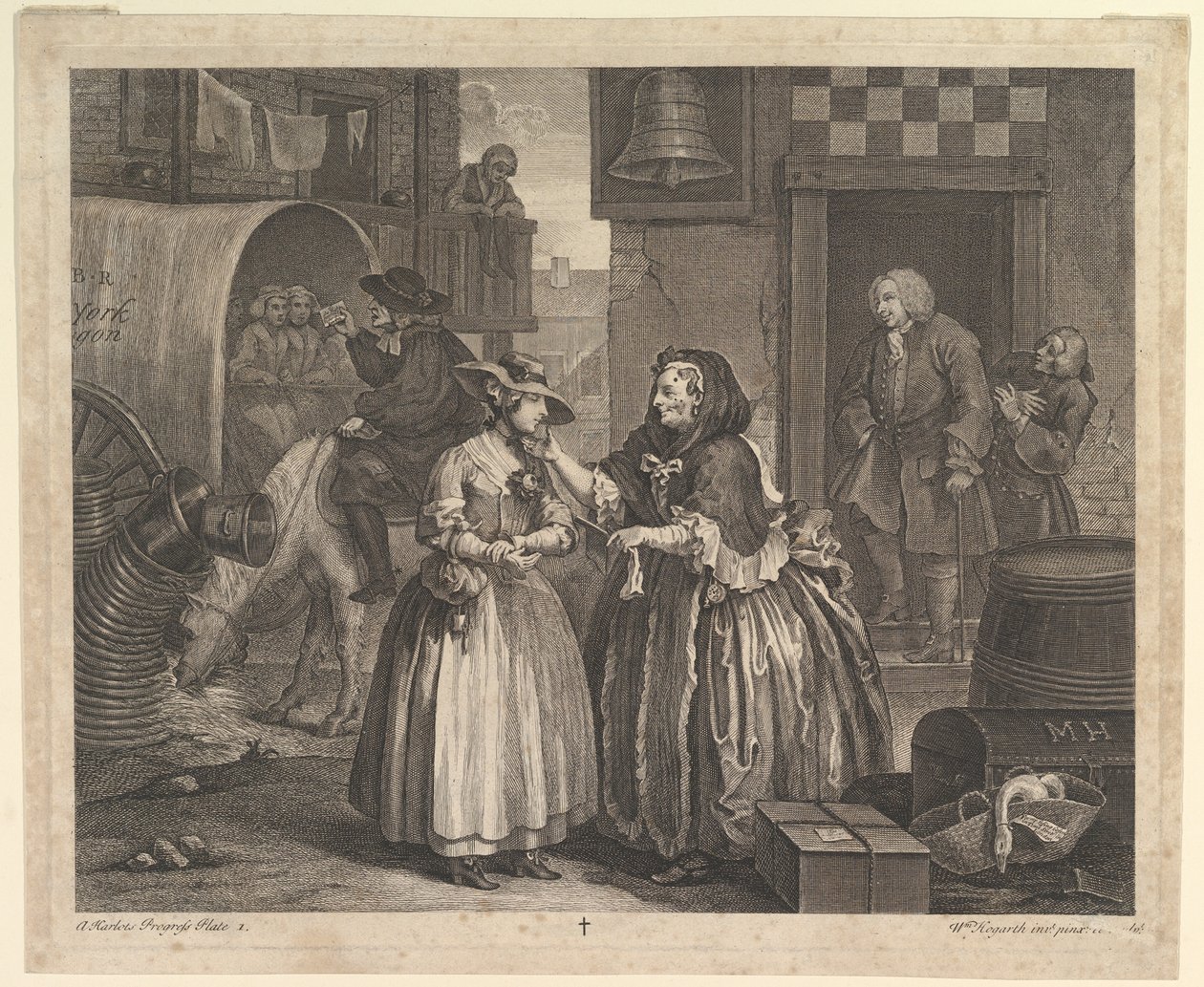 تقدم Harlots ، اللوحة 1 ، أبريل 1732. بواسطة وليام هوغارث