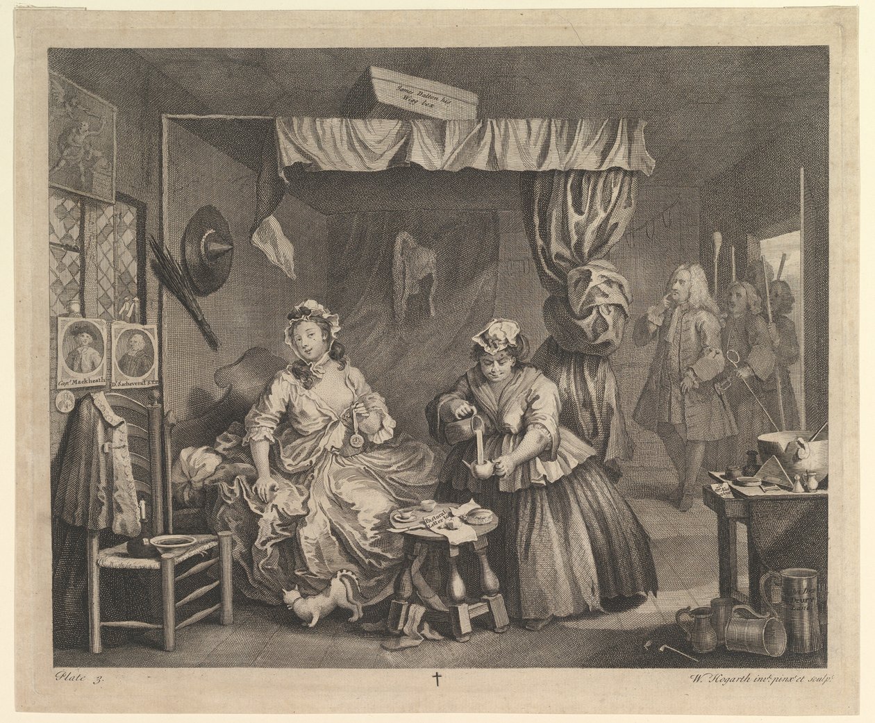 تقدم Harlots ، اللوحة 3 ، أبريل 1732. بواسطة وليام هوغارث