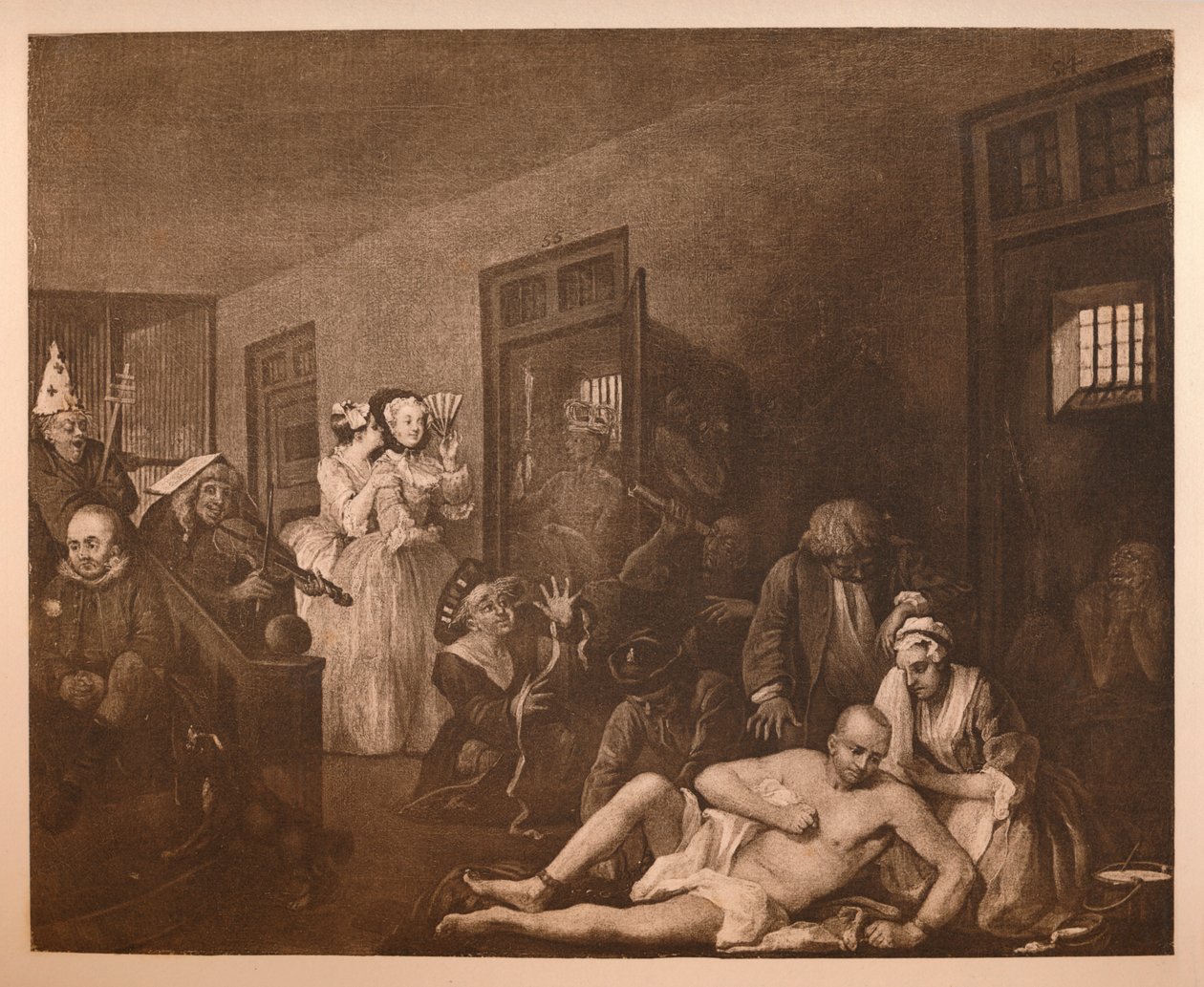 A Rakes Progress - 8: The Mad House ، 1733. بواسطة وليام هوغارث