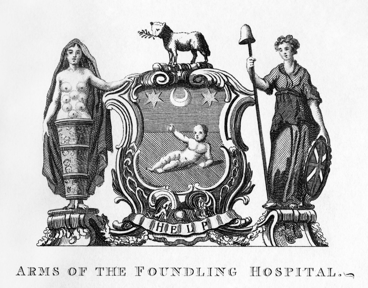 Arms of the Foundling Hospital بواسطة William Hogarth بواسطة وليام هوغارث