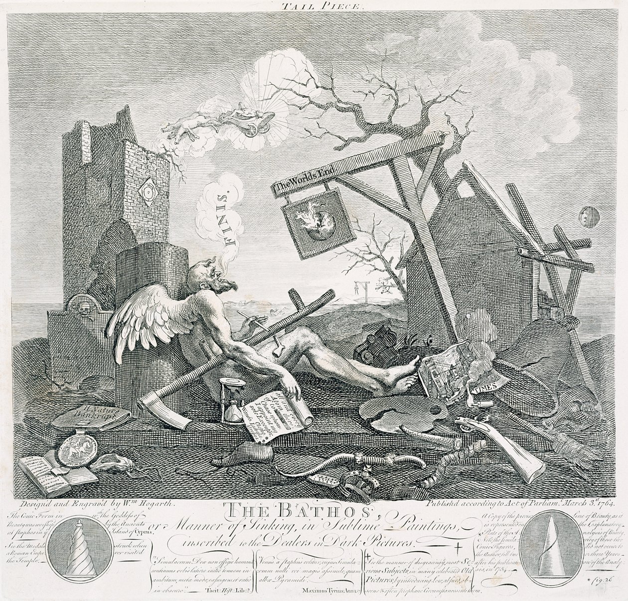 باثوس ، طريقة الغرق ، في لوحات سامية منقوشة للتجار في الصور المظلمة ، 1764 (النقش والحفر) بواسطة وليام هوغارث