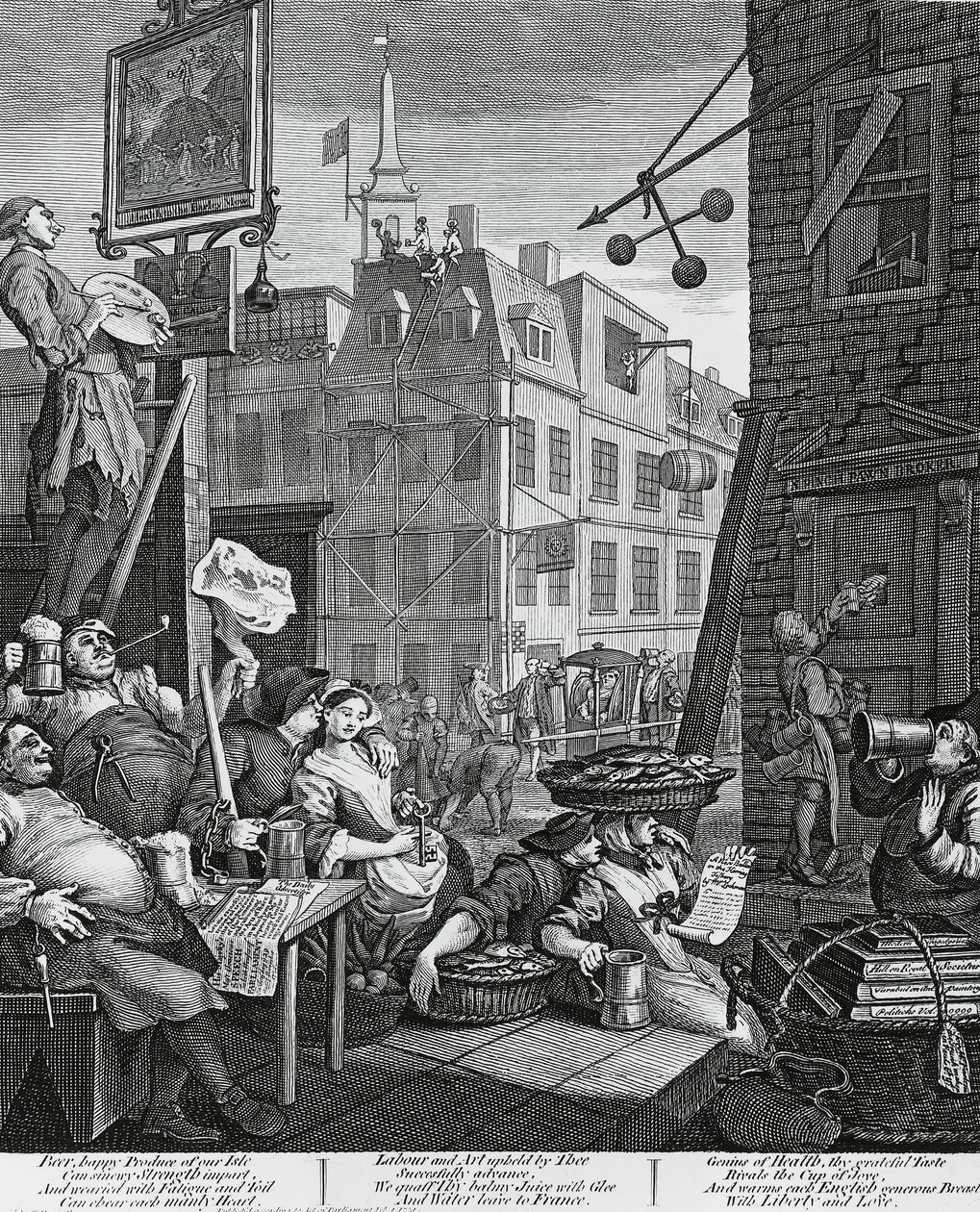شارع البيرة ، لندن ، نقش ويليام هوغارث (1697-1764) ، المملكة المتحدة بواسطة وليام هوغارث
