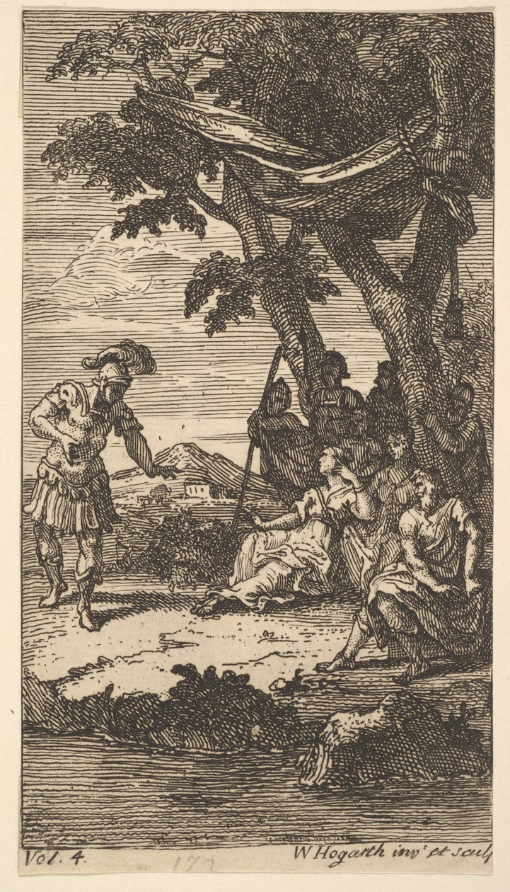 كاساندرا ، Frontispiece ، المجلد. 4 ، 1725. بواسطة وليام هوغارث