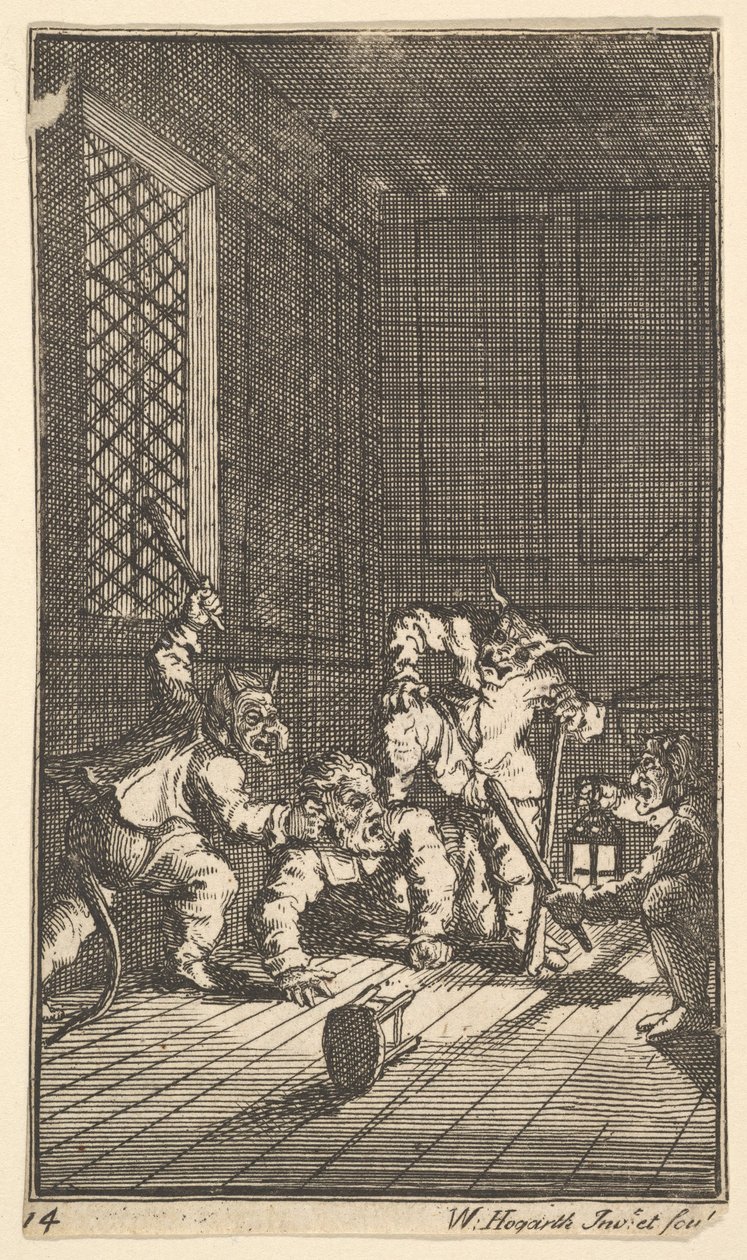 قام هوديبراس بتعليم سبعة عشر رسمًا صغيرًا لصموئيل بتلارز هوديبراس ، لا. 14 ، 1721-26. بواسطة وليام هوغارث