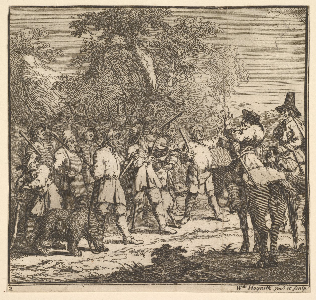 مغامرة Hudibras الأولى سبعة عشر الرسوم التوضيحية الصغيرة لصموئيل بتلر Hudibras ، n ... ، 1721-26. بواسطة وليام هوغارث