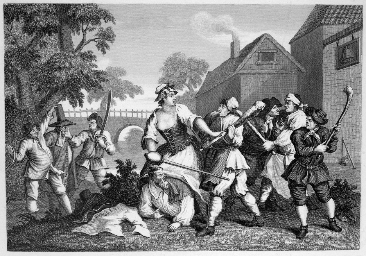 يقدم Hudibras The Knight إلى ترولا بواسطة وليام هوغارث