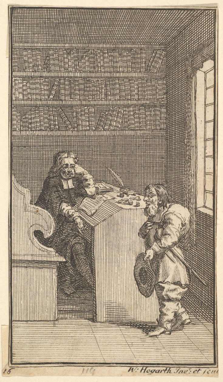 Hudibras والمحامي سبعة عشر الرسوم التوضيحية الصغيرة لصموئيل بتلر Hudibras ، لا ... ، 1721-26. بواسطة وليام هوغارث