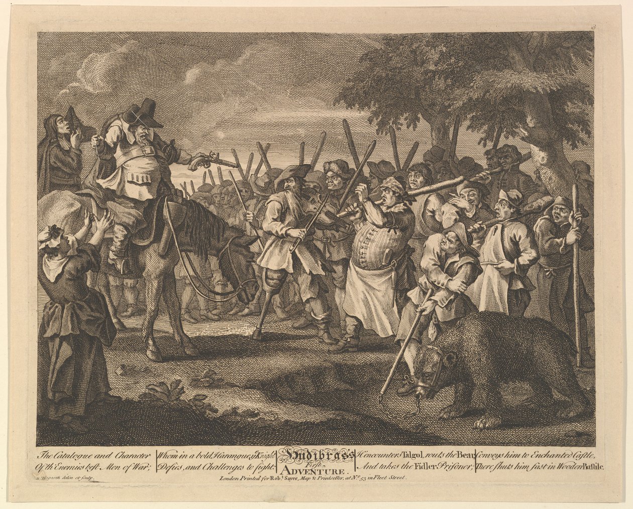 مغامرة Hudibrass الأولى اثني عشر الرسوم التوضيحية الكبيرة لصموئيل بتلر Hudibras ، Pl ... ، 1725-68. بواسطة وليام هوغارث